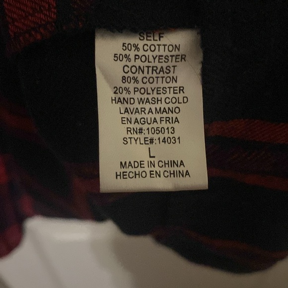 Navy and black with red and navy flannel ruffle - Picture 2 of 2